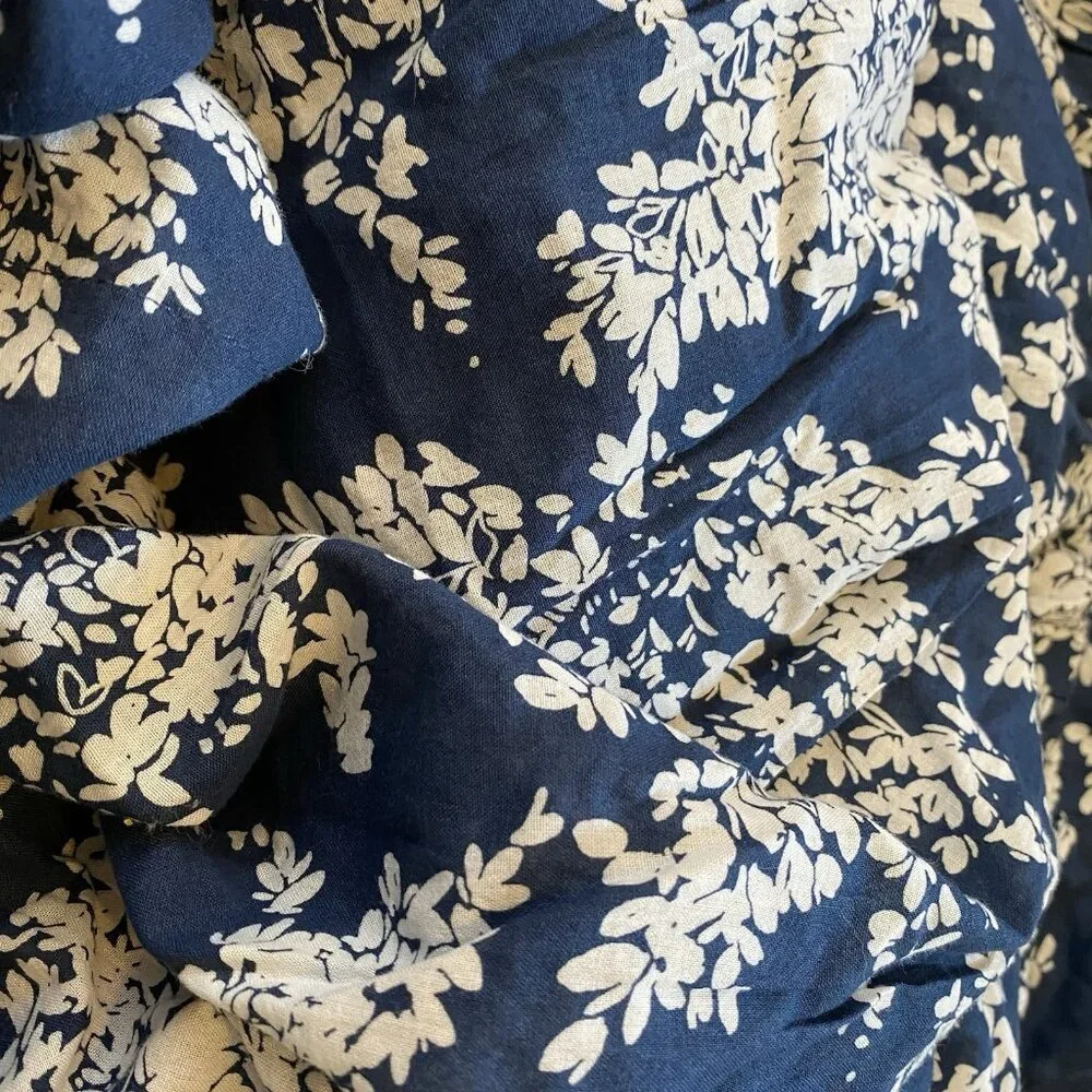 NWT Abercrombie & Fitch Dress Floral Sleeveless Low Back Boho Resort Blue Sz XL